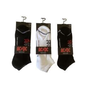 AC/DC Ankle Socks NWT 3 Pairs Size L Men's 9-12